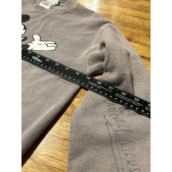 WALT DISNEY WORLD Vintage Crewneck Sweatshirt Autograph Mickey Mouse Grey Small - Picture 7 of 9